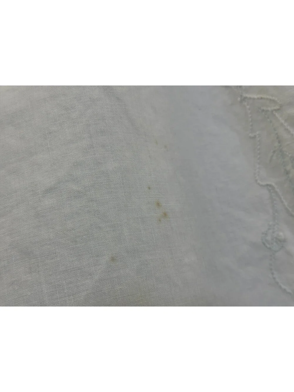 Vintage Embroidered Flower Floral Leaf Crochet Border Card Table Tablecloth Top